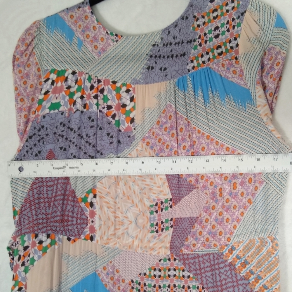 Jaase Purple Pink Tan Multicolor Patchwork Print … - image 4